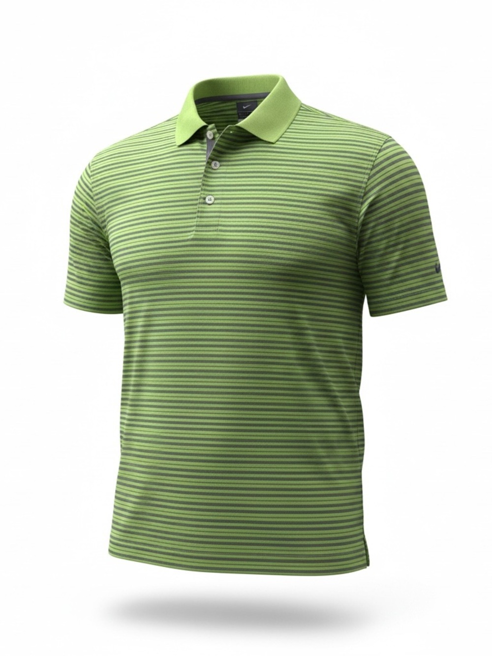 Nike Men’s Lime and Olive Striped Polo